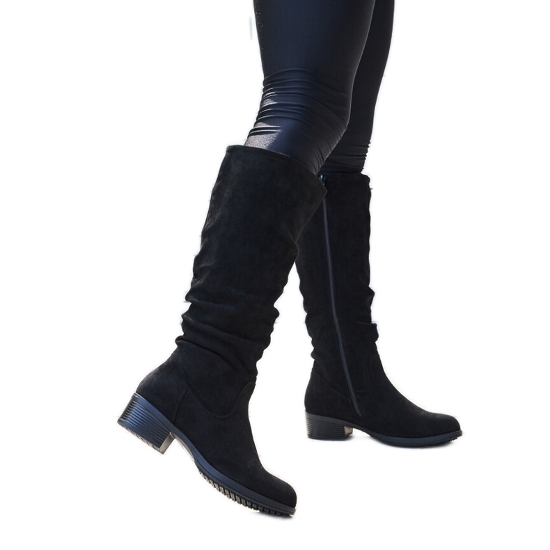Botas Angelico eco-ante arrugadas negras negro