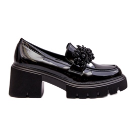 Zapatos Mujer Charol Con Adorno, Negro