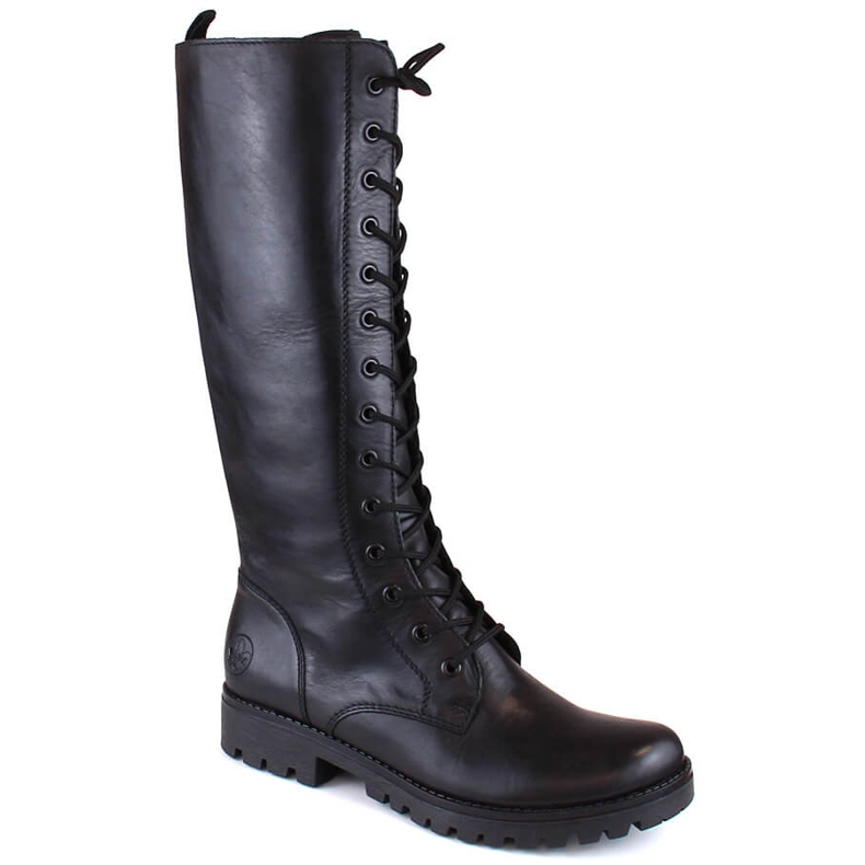 Botas de mujer cómodas de piel con aislamiento negro Rieker 78543-00