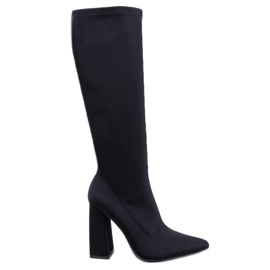 Rosaly Botas tacón elástico negro Rosaly Botas tacón elástico negro
