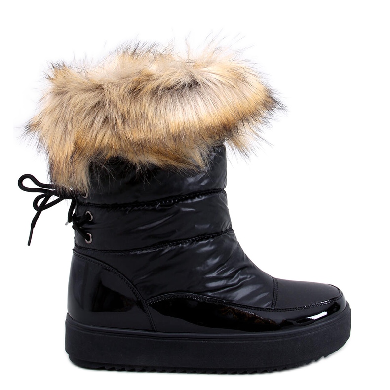Mastro Botas de nieve negras con pelo. negro