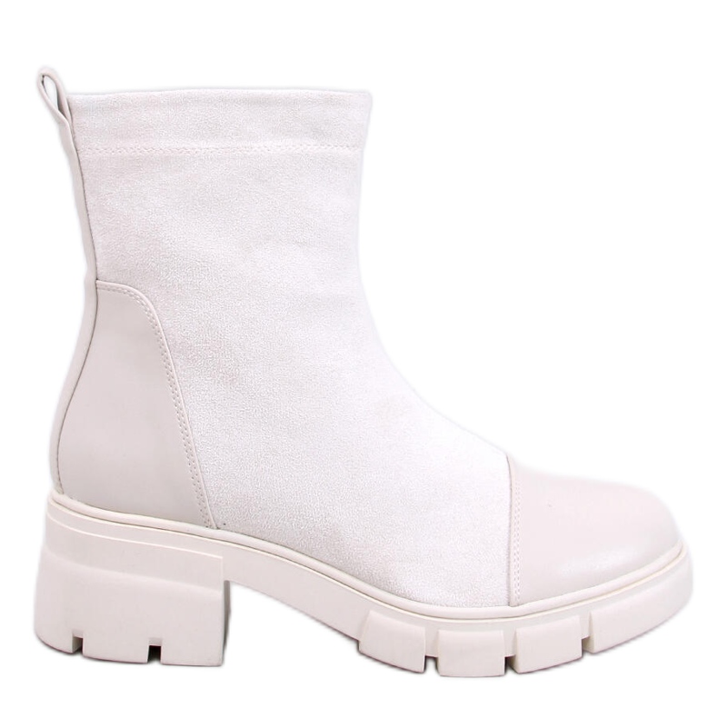 Olson Botines tacón ancho beige Olson Botines tacón ancho beige