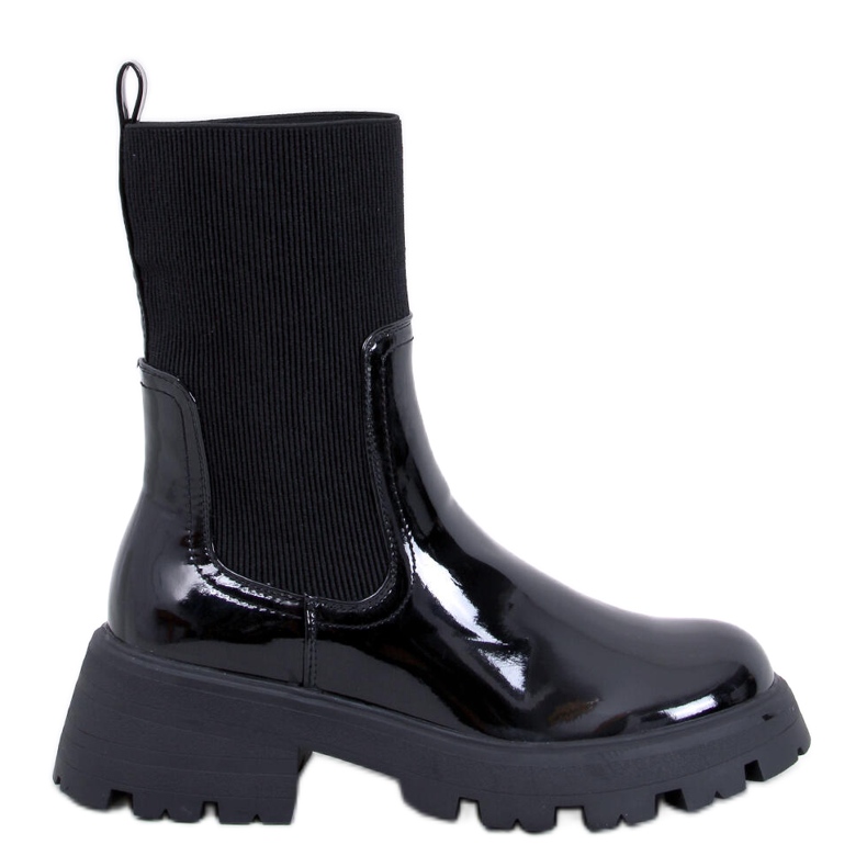 Botas Chelsea Batson lacadas en negro