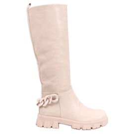 Botas de mujer con cadena Guest Beige