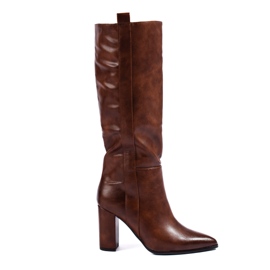 Botas de mujer Shelovet de tacón en color marrón Botas de mujer Shelovet de tacón en color marrón
