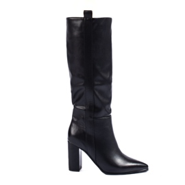 Elegantes botas de tacón Shelovet negras negro Elegantes botas de tacón Shelovet negras negro