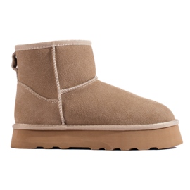 W. Potocki Botines de ante beige con pelo de Potocki