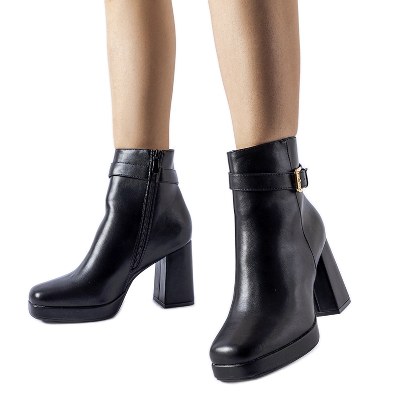 Botines de tacón Caio clásicos aislantes negros