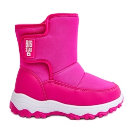 Botas De Nieve Infantiles Aislante Con Velcro Rosa Big Star MM374121 rosado
