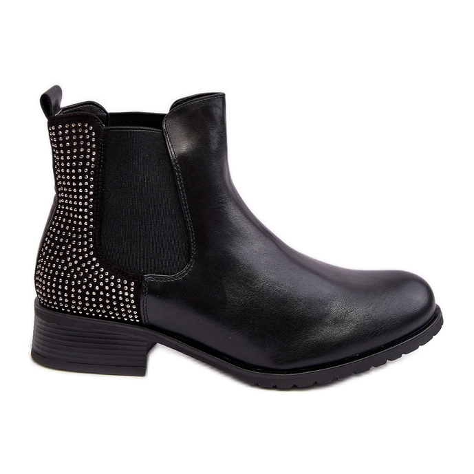 Botas Chelsea bajas de mujer con decoración, negro Donname