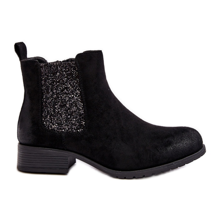 Botas Chelsea de mujer con tacón plano, Negro Sauamia