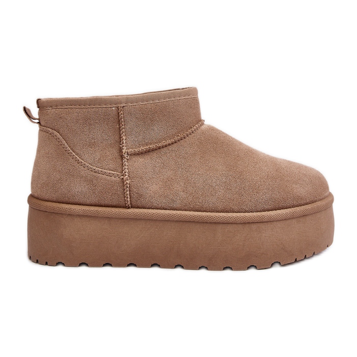 Botas de nieve con plataforma para mujer Beige Mennja
