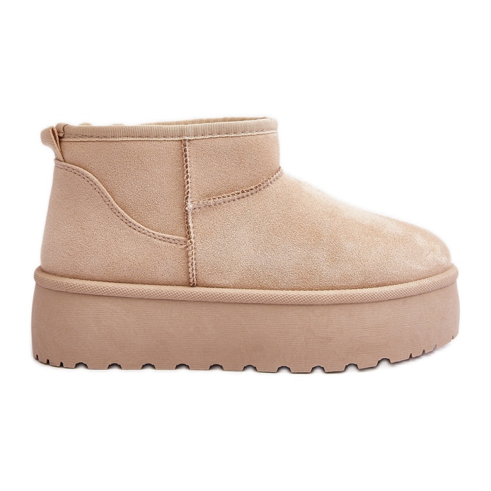 Botas de nieve con plataforma para mujer beige claro Mennja