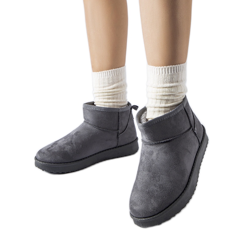 Botas de nieve cortas con aislamiento grises de Guglielma Botas de nieve cortas con aislamiento grises de Guglielma