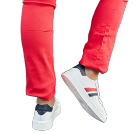 Zapatillas con cordones de piel blanca blanco