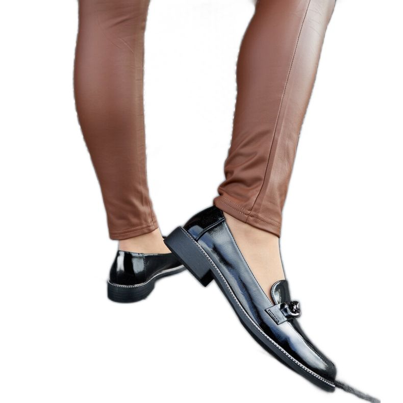 Mocasín charol negro hebilla Mocasín charol negro hebilla