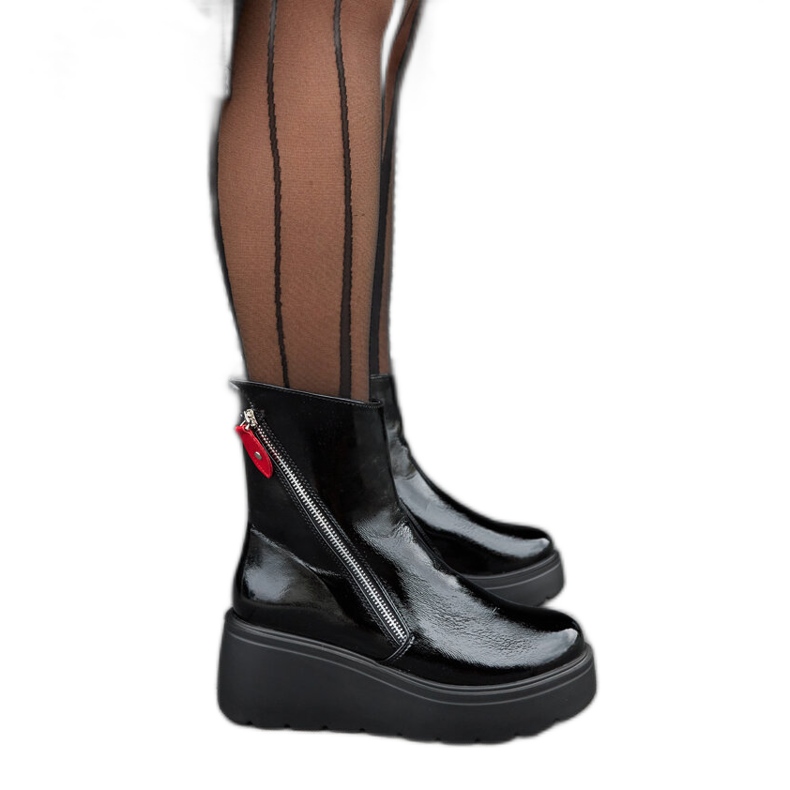 Botas negras de cuña con aislamiento negro