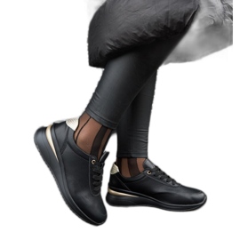Zapatillas con cuña de cuero negras de Federico negro