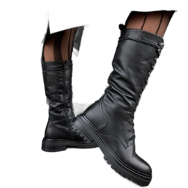 Trabajadores Montepiano altos negros con cordones