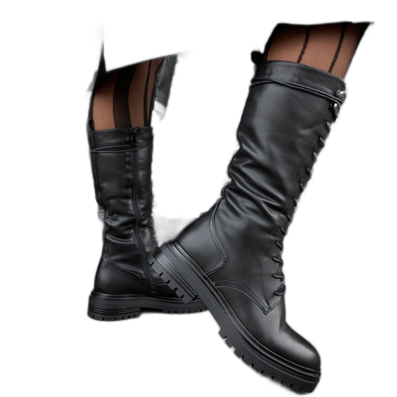 Trabajadores Montepiano altos negros con cordones