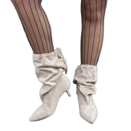 Botas bajas sin cordones de ante ecológico beige