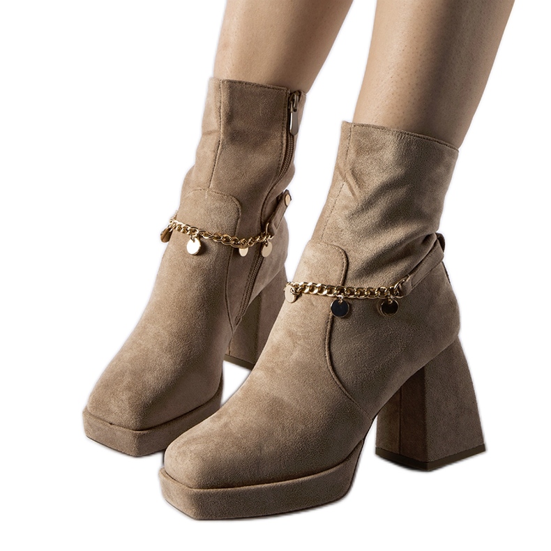 Botines aislantes beige con colgante Saviore