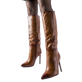 Botas de tacón Serpent marrones con aislamiento marrón