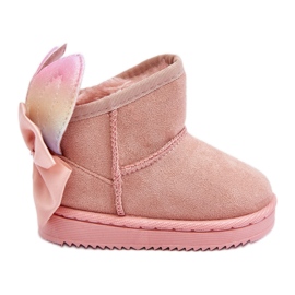 Botas de nieve aislantes con lazos para niña, rosa Meriva