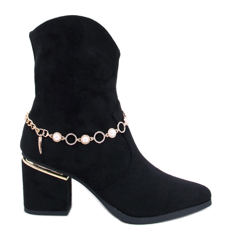 Bralin Botines negros de tacón con cadena