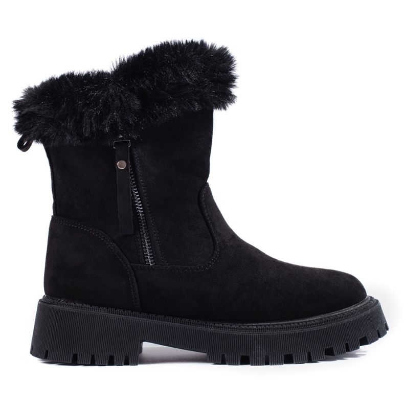 W. Potocki Botas de nieve Potocki de ante negro con pelo