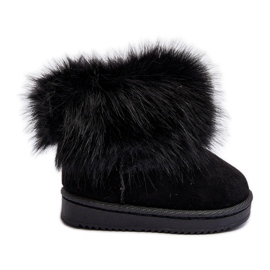 Botas de nieve aislantes con pelo para niños, negro Nohie