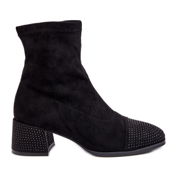 Botas Mujer Tacón Bajo Con Adorno, Vissias Negras negro