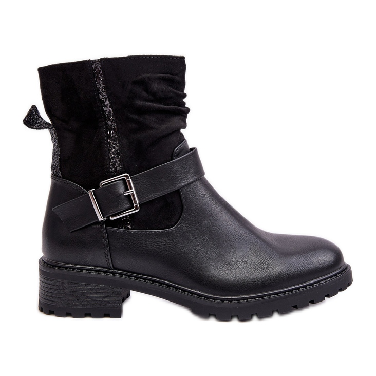 Botas Planas de Mujer con Hebilla Cillolis Negras negro