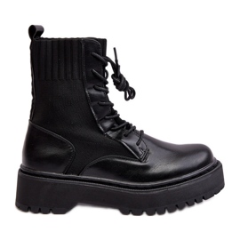 Botines Workers De Mujer Con Cordones Negro Dedinva Botines Workers De Mujer Con Cordones Negro Dedinva