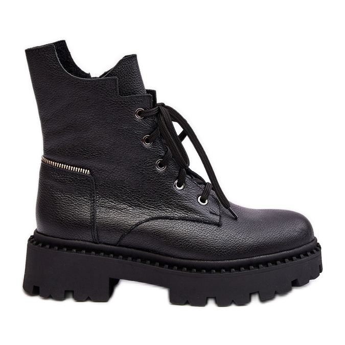 Botas Trapper Mujer Piel con Cremallera Zazoo 949P Negro Botas Trapper Mujer Piel con Cremallera Zazoo 949P Negro