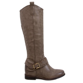 Botas cuña oculta Watson Caqui beige