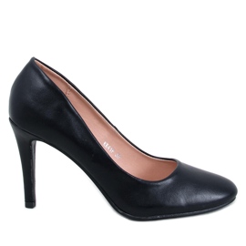 Zapatos de tacón con punta redonda Linda en negro