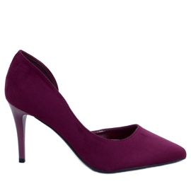 Tacones de ante con recorte de Samira Wine púrpura