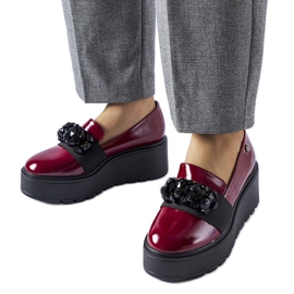 Zapatos de charol burdeos con plataforma Edma. rojo
