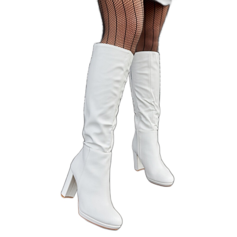 Botas blancas de tacón alto de Strother blanco