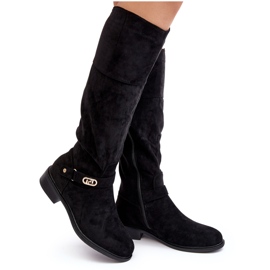 Botas de ante aislantes con tacón plano S.Barski HY07-31 Negro