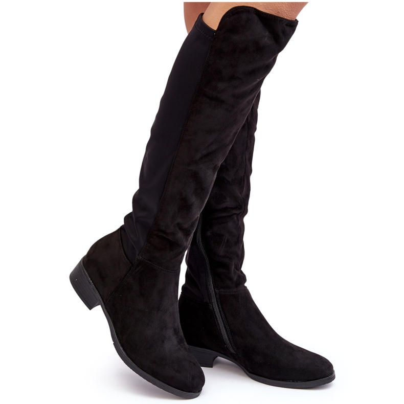 Botas por encima de la rodilla de ante para mujer S.Barski HY27098A Negro