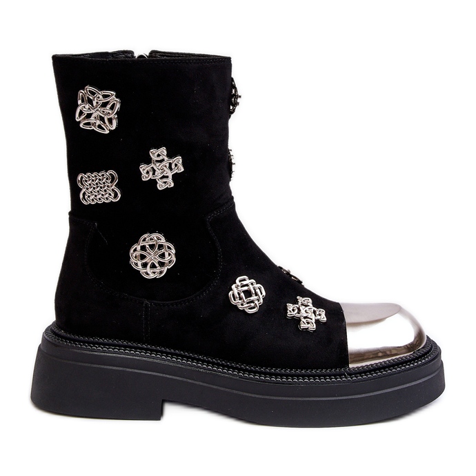 S.Barski Botines aislados de ante con adornos D&A MR870-14 Negro S.Barski Botines aislados de ante con adornos D&A MR870-14 Negro