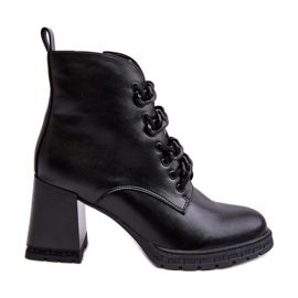 S.Barski Botas Mujer Tacón Alto Con Cordones D&amp;A CR8120 Negro