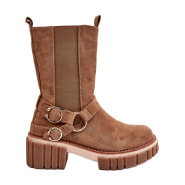 Botas de trabajo con aislamiento de ante Brinnon en color camel para mujer marrón