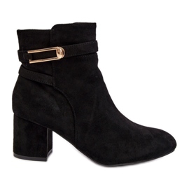 Botines de tacón bajo para mujer Negro Verice