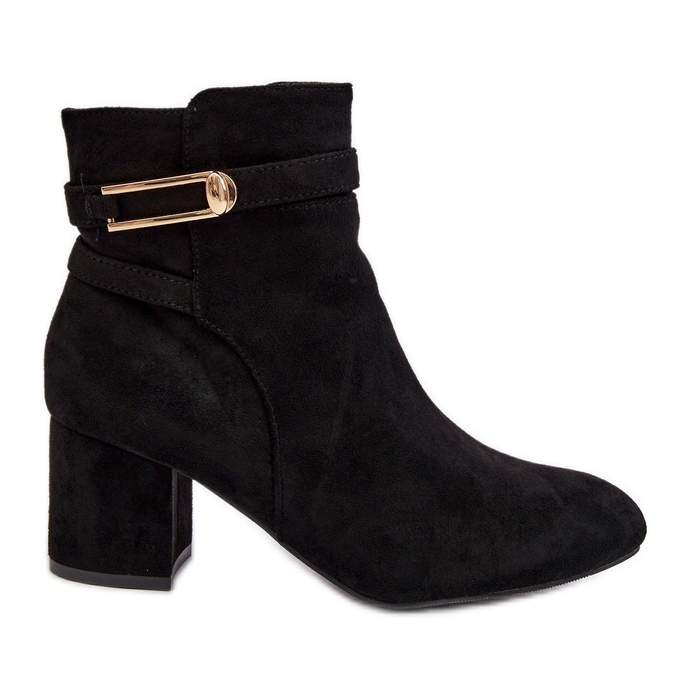 Botines de tacón bajo para mujer Negro Verice