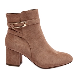 Botines de tacón bajo para mujer Beige Verice