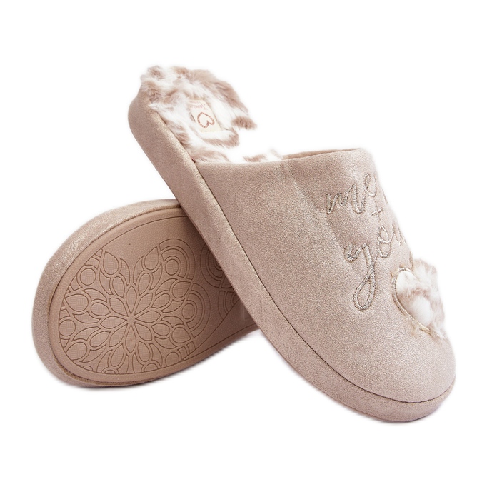 Pantuflas Geraja Brillantes Mujer Beige
