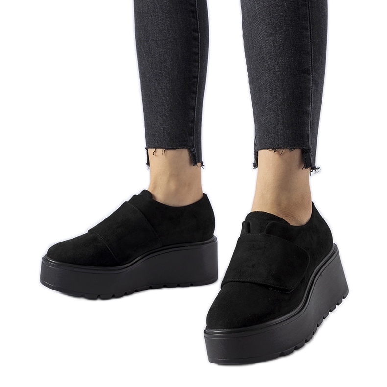 Zapatos plataforma negros de paleta